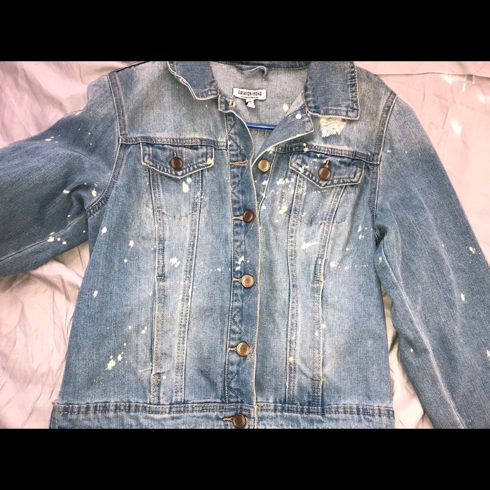 Fashion nova distressed jean jacket